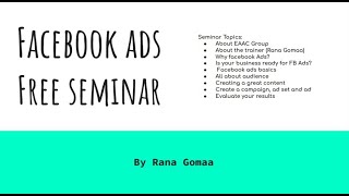 Facebook ADS FREE Webinar - EAAC group