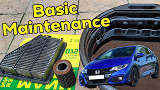 Honda Civic 9th 2.2 i-DTEC  110kW Service | Engine Oil And Air Filter Change