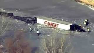 Truck accident on icy Minnesota lake