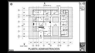 Distribución arquitectónica en área administrativa