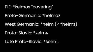 Proto-Slavic: *xelmъ, *šelmъ "helmet".