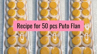 Recipe for 50 pcs Puto Flan/Recipe for You/How to Make/Extra Income/Negosyo Idea