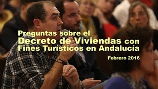 Preguntas sobre el Decreto de Viviendas con fines turísticos en Andalucía