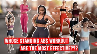 Comparing CHLOE TING vs LILY SABRI vs CAROLINE vs MADFIT vs EMI WONG standing abs| WHO IS THE BEST?