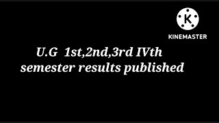 Calicut University U.G 1st,2nd,3rd and IVth semester result published