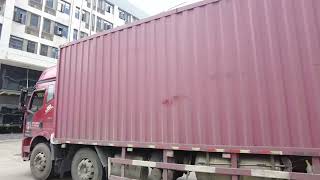 Our solar pump inverter is being loaded in a 20-foot container تحكم المضخة الشمسية