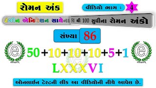 Std 6 Maths Chapter 1 Roman Digit Video-4 (Roman Number 51 to 100)