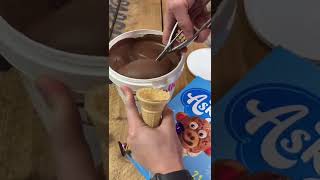 ASMR Nutella Ice Cream | Satisfying Big Bucket  #shorts