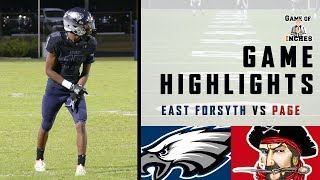 East Forsyth vs Page Week 5 Highlights | Triad HS FB