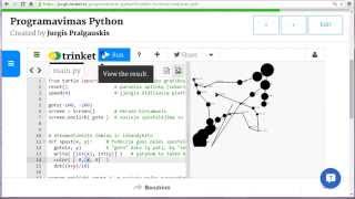 Python vėžliuko grafika: interaktyvus piešimas pele (onclick)