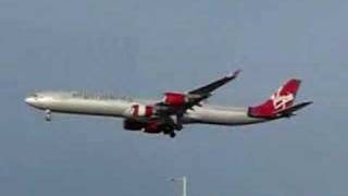 Virgin Atlantic A340-600 arrival at LHR