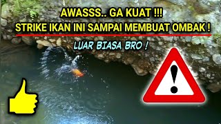 STRIKE TERUS ! Mancing ikan nila merah babon / red devil di sungai kecil