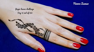 Day 10 of Finger henna design challenge | simple easy mehndi design for starters