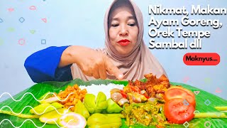 TUMIS TERONG UNGU.AYAM GORENG.OREK TEMPE‼️SAMBEL DAN LALABAN MAKNYOS MUKBANG