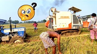 SWARAJ 744 FE 4WD VS HARVESTER 😀🇮🇳