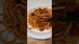 Spaghetti with meat sauce.