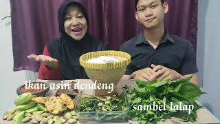 Mukbang ikan asin dendeng.tumis kangkung. sambal.pete dan lalapan mentah‼️nikmat nya banget ❤️