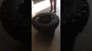 35x10.50R16 Silverstone on a 10" wheel and plenty of lighter fluid