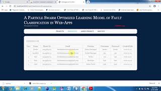 A Particle Swarm Optimized Learning Model of Fault Classification in Web Apps