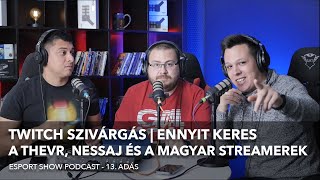 Twitch szivárgás | Ennyit keres a TheVR, Nessaj és a többi magyar streamer - 13. Esport Show adás