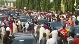 Buhari's supporters at Abuja yesterday.