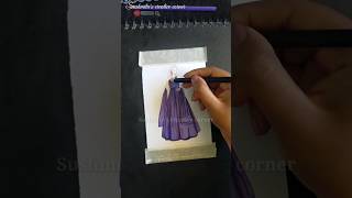 drawing beautiful purple dress 💜#purpledress #ytshorts #shorts #art #drawing #like #share #subscribe