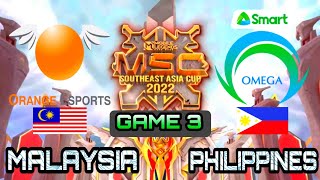 ORANGE ESPORT vs SMART OMEGA [ Game 3 ] | MSC 2022 | Playoffs Day 4 - Mobile Legends