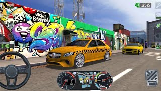 Mercedes-Benz E400 4MATIC Sim taxi 🚕 UBER DRIVING Car Games 3D Android jos Gameplay