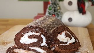 Chocolate Peppermint Roll Cake / Swiss Roll | 12 Days of Xmas Baking | sweetco0kiepie