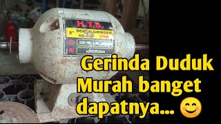 review dinamo gerinda duduk 8 inchi merk HTS seharga 160 ribu rupiah || gerinda duduk termurah