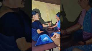 माझी आजी🥰😊#village_painting#कोकण #short#rangchaitanya #canvaspainting#shortsvideo