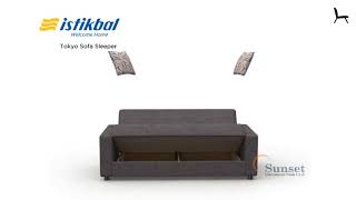 Tokyo Fabric Storage Sleeper Sofabed, Diego Gray by Istikbal