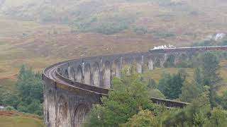 Glenfinnan viaduct steam engine train - scotland highlands - harry potter fans