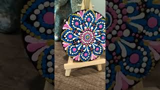 Simple Dot Mandala Painting on a small round mdf board...Easy for beginners....