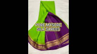 Pure Mysore silk sarees/Festive season/Light-weight/Soft fabric#mysoresilksarees#myngels# shortvideo