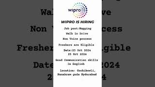 Wipro | walk in drive | Freshers |#hiring #shortsvideo #viralshort #job