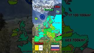 Your country by size in Europe