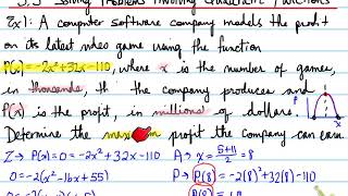 MCF3M --3.5 Solving Problems