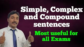 Simple, Complex and Compound Sentences in English Grammar. Most important for all Exams.