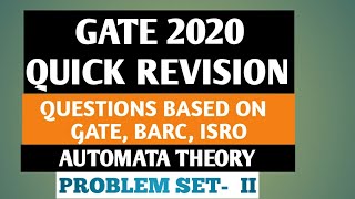 Automata Theory Problem Set -II | A Quick Revision GATE 2020