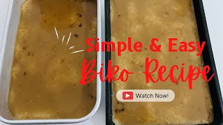 Simple & Easy BIKO Recipe #filipinodelicacy #filipinofood #filipinocooking #bikorecipe