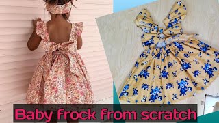 Baby frock from scratch | Baby frock cutting stitching | DIY 1 year baby frock | Baby frock making