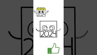 How To Draw 2024 Happy New Year #Shorts