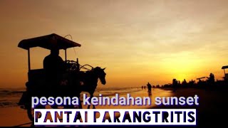 Pantai Parangtritis sore hari. keindahan sunset deburan ombak dan kicau burung camar.