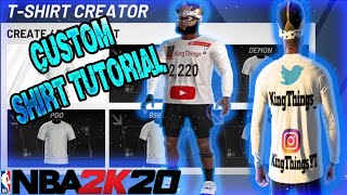 How To Make A Custom YouTube Shirt With Social Media Handles On NBA 2K20!