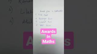 awards in maths #shorts #youtubeshorts