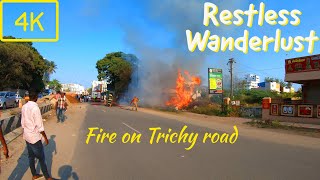 [4K] Coimbatore - Fire fighters put out fire on Trichy road quickly