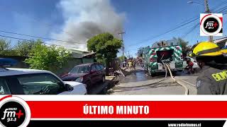 Impactante incendio en #Talca deja tres casas destruidas y otras dos con daños parciales