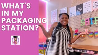 How I Organize My Packaging Station | Craft Room Organization | What's in My Shipping Station ?