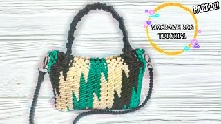 MACRAME BAG FULL TUTORIAL, NEW DESIGN BAG, TUTORIAL TAS TALI KUR TERBARU, DIY (PART 2)